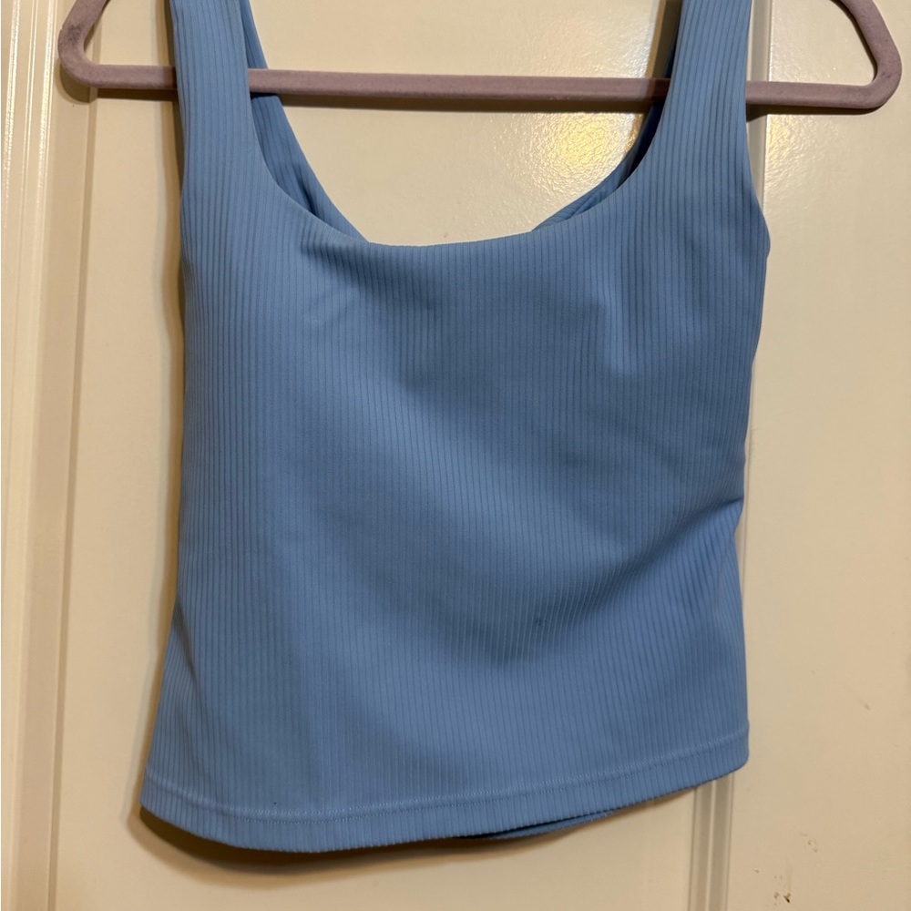 Fabletics Sky Blue Ribbed Tank Top